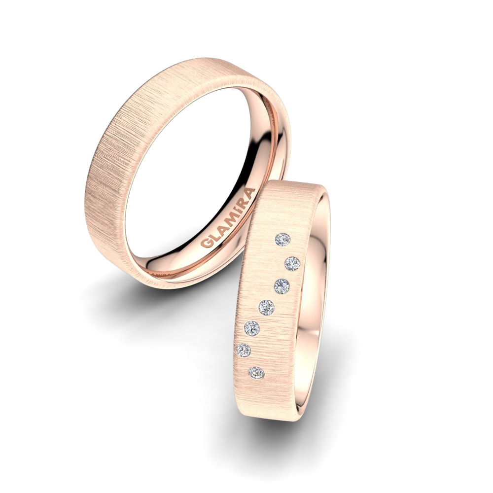 Or rose 14k Diamant Bague de Mariage Classic Aim 5 mm