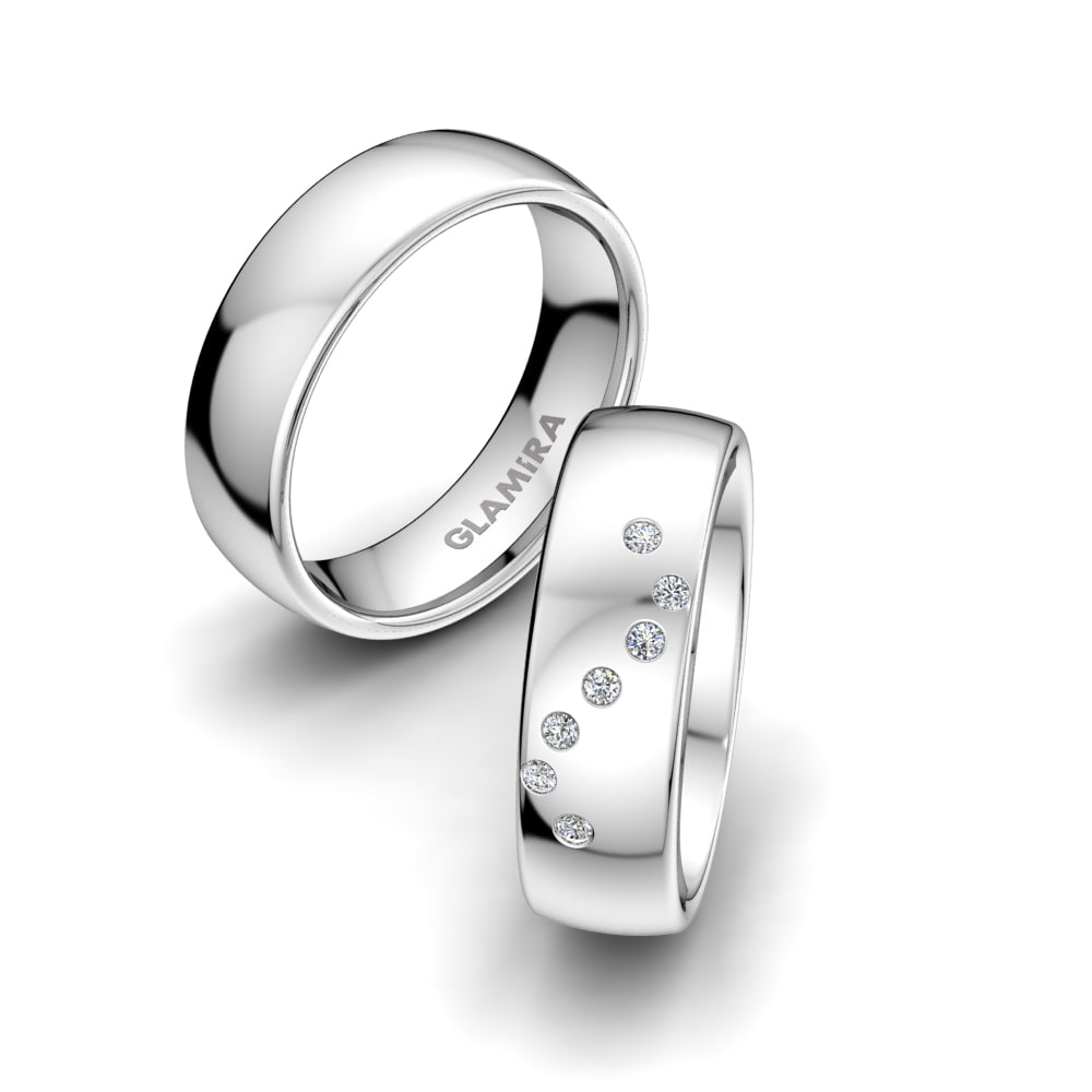 White Silver Wedding Ring Classic Aim