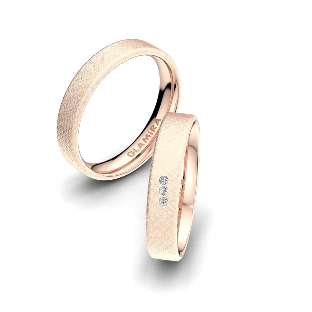 14ct Rose Gold Without Stone Wedding Ring Classic Shade 4 mm
