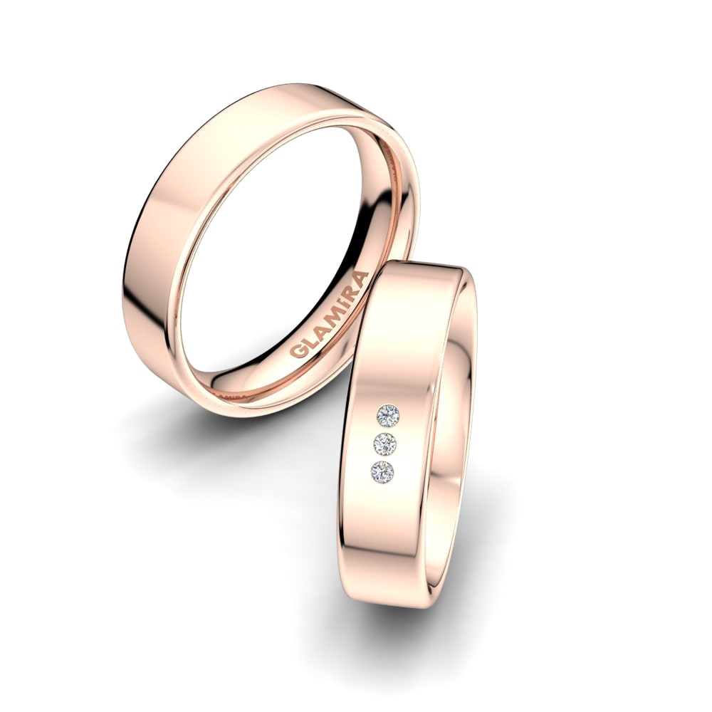 14k Oro Rosa Anillo de boda Classic Style 5 mm