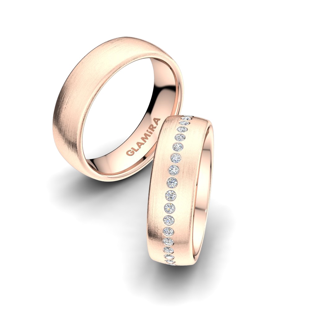 Or rose 14k Diamant Bague de Mariage Classic Flower