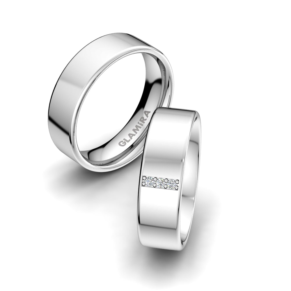 Anillo de boda Classic Sparkle Platino 950