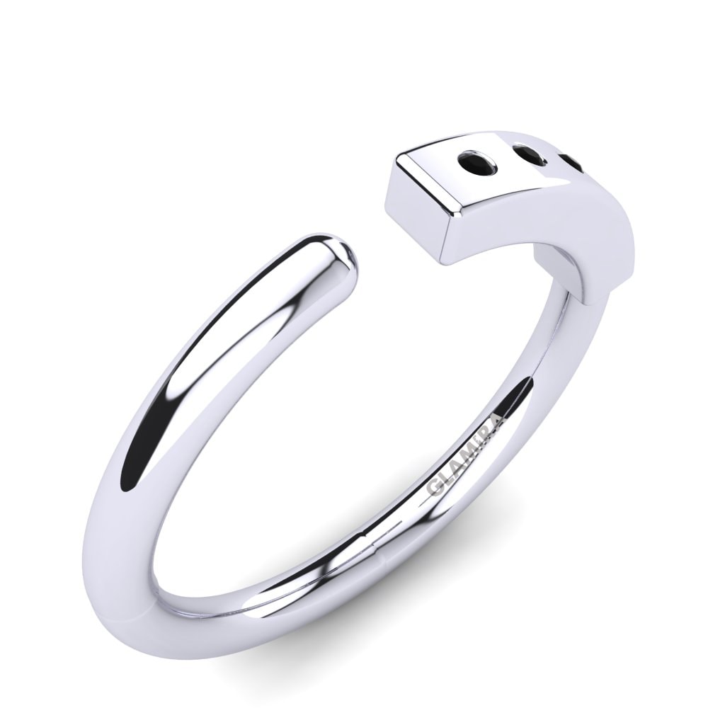 950 Palladium Black Diamond Knuckle Ring Gallice