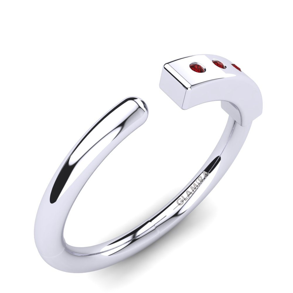 Argent Blanc Rubis Bague de Phalange Gallice