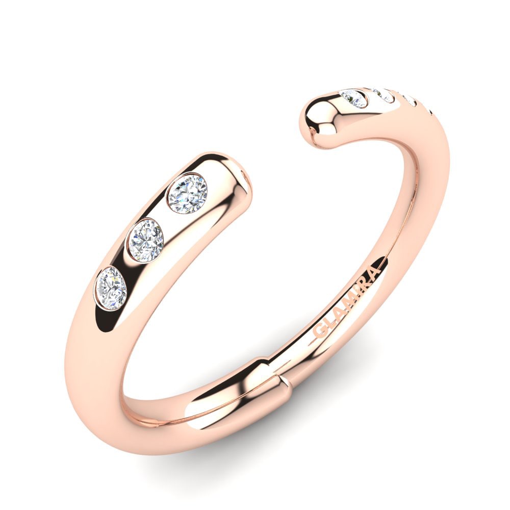 14ct Rose Gold Zirconia Knuckle Ring Genisa