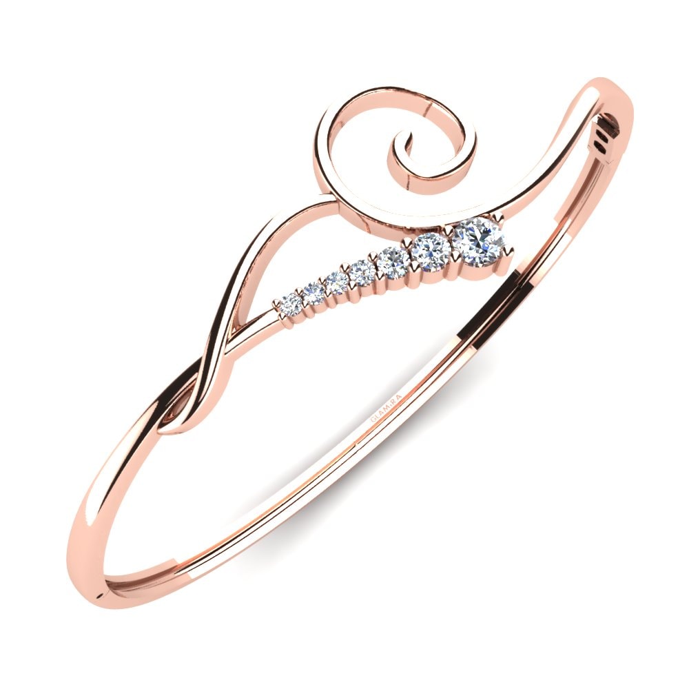 Rotgold 585 Labor-gezüchteter Diamant Damen armreif Gerbera