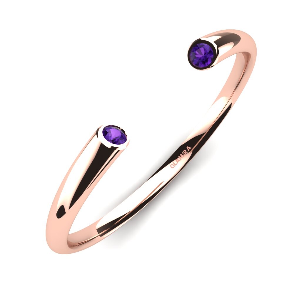 Amethyst 14k Rose Gold Women's Bangle Tamelia