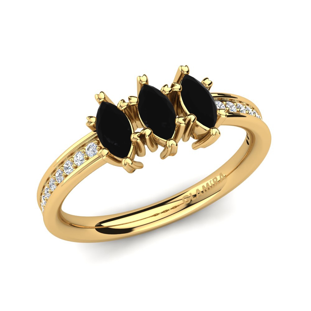 18k Oro Amarillo Anillo de compromiso Icarya