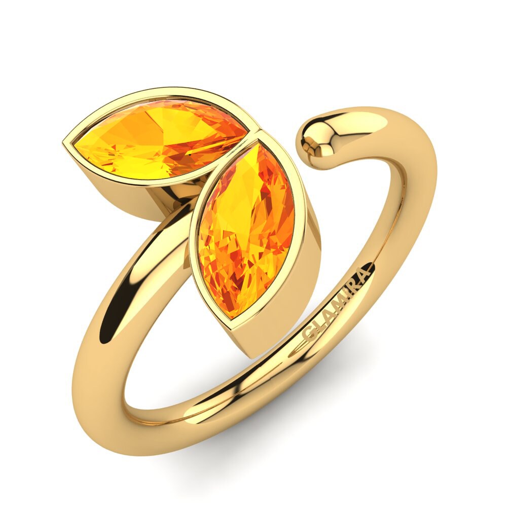 14k Yellow Gold Citrine Knuckle Ring Jeanice