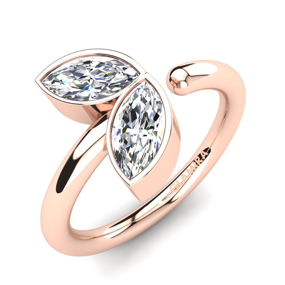 14ct Rose Gold Zirconia Knuckle Ring Jeanice