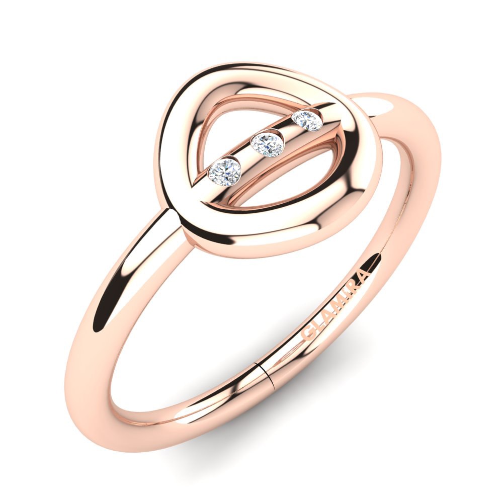 14ct Rose Gold Zirconia Knuckle Ring Julita