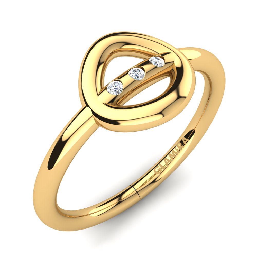18k Oro Amarillo Diamante cultivado en laboratorio Anillo Julita