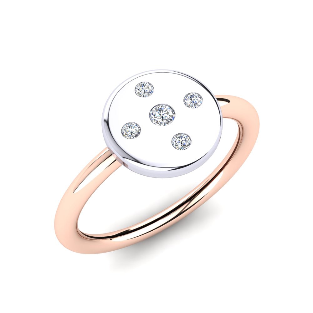 14k Oro Rosa & Blanco Zafiro blanco Anillo para Niño Aefre