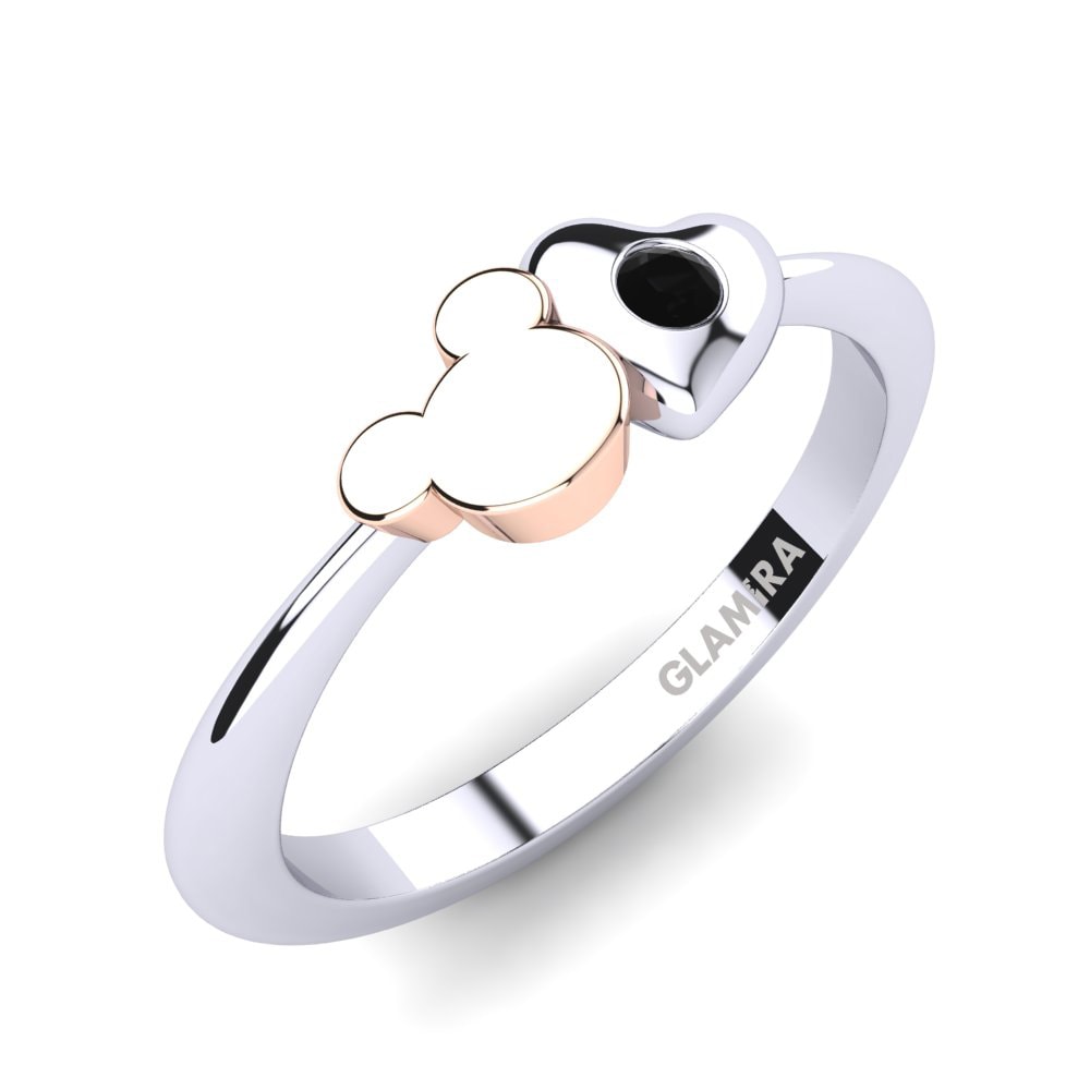 Vàng Trắng-Đỏ 18K Kim Cương Đen Nhẫn trẻ em Hafwen