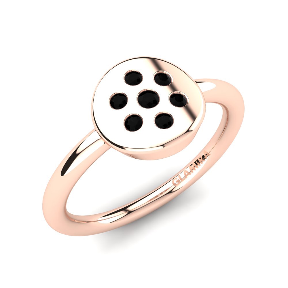 Ouro Rosa 14K Diamante Negro Anel Infantil Tiane
