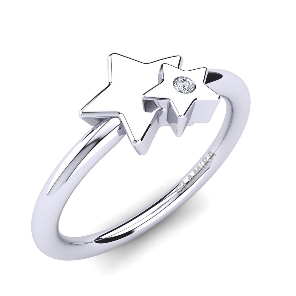 18K White Gold White sapphire Kids Ring Toyah