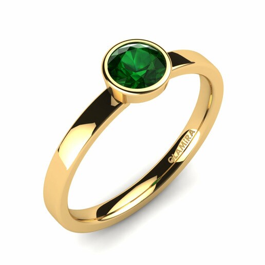 Set de Anillos Graceful-RING A Oro Amarillo 585 & Emerald (Lab Created)