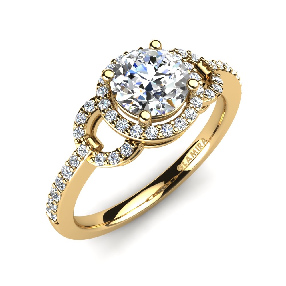 Anello Fidanzamento Uomo Moissanite 2ct Taglio Tondo - Placcato Oro Giallo 14K - Foto 5