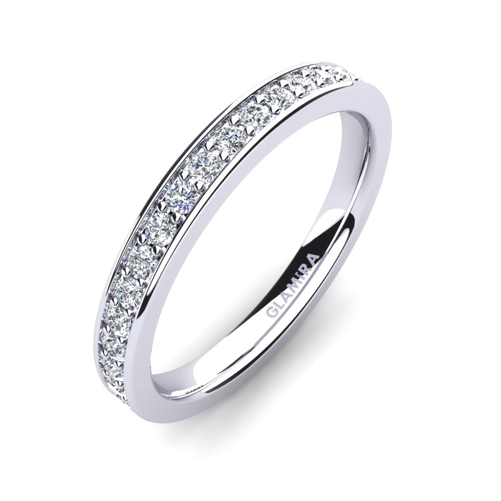 Eternity Women’s Wedding Rings GLAMIRA Bridal Set Dreamy-Ring B 585 White Gold Diamond