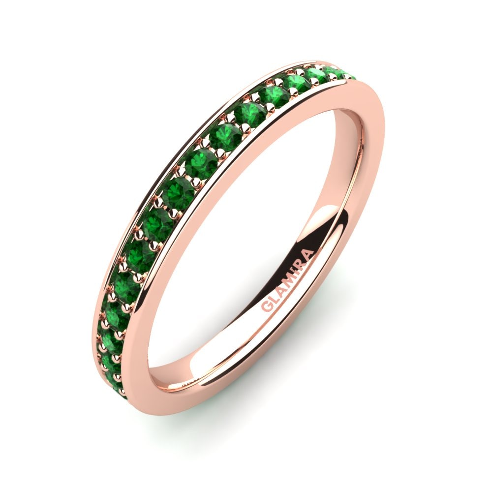 Or rose 14k Zircone Vert Ensemble de mariée Dreamy-Bague B