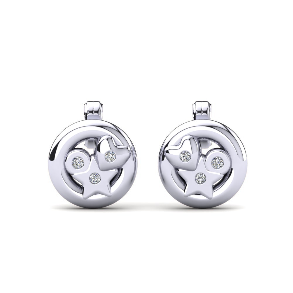 White Silver Kid's Earring Desislava