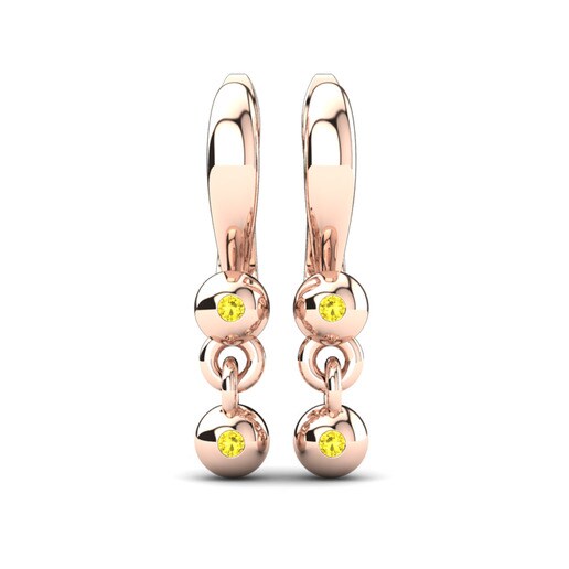 Kids Earring Crumble 585 Rose Gold & Yellow Sapphire