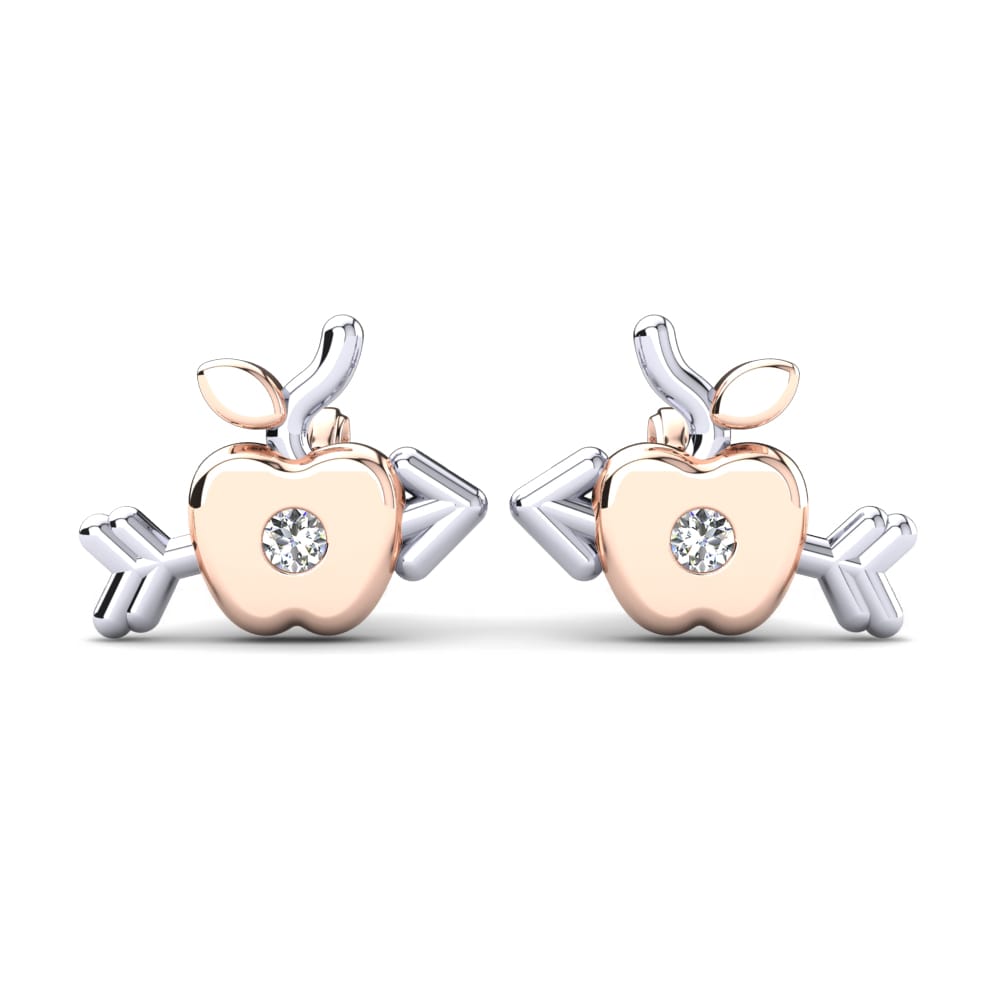 White gold top kid earrings