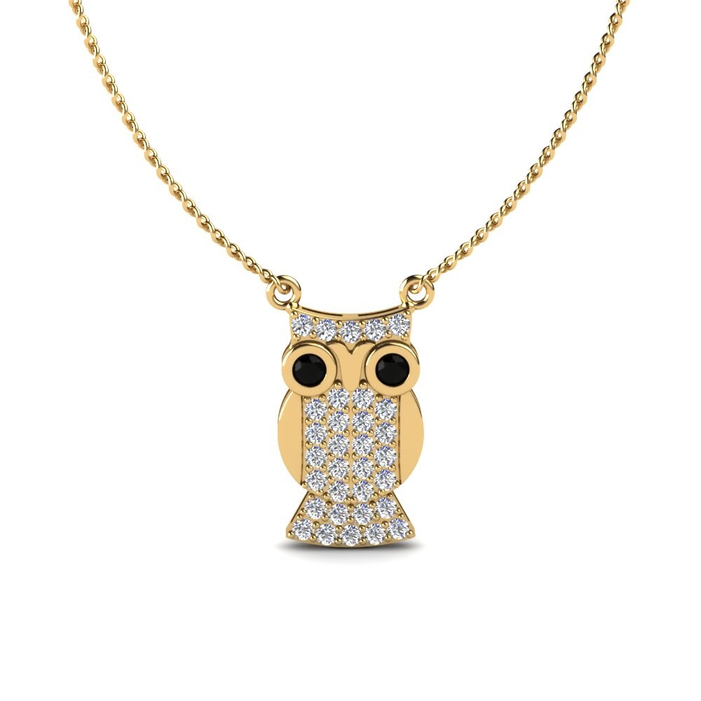 Siyah Pırlanta Çocuk Kolye Birdie
