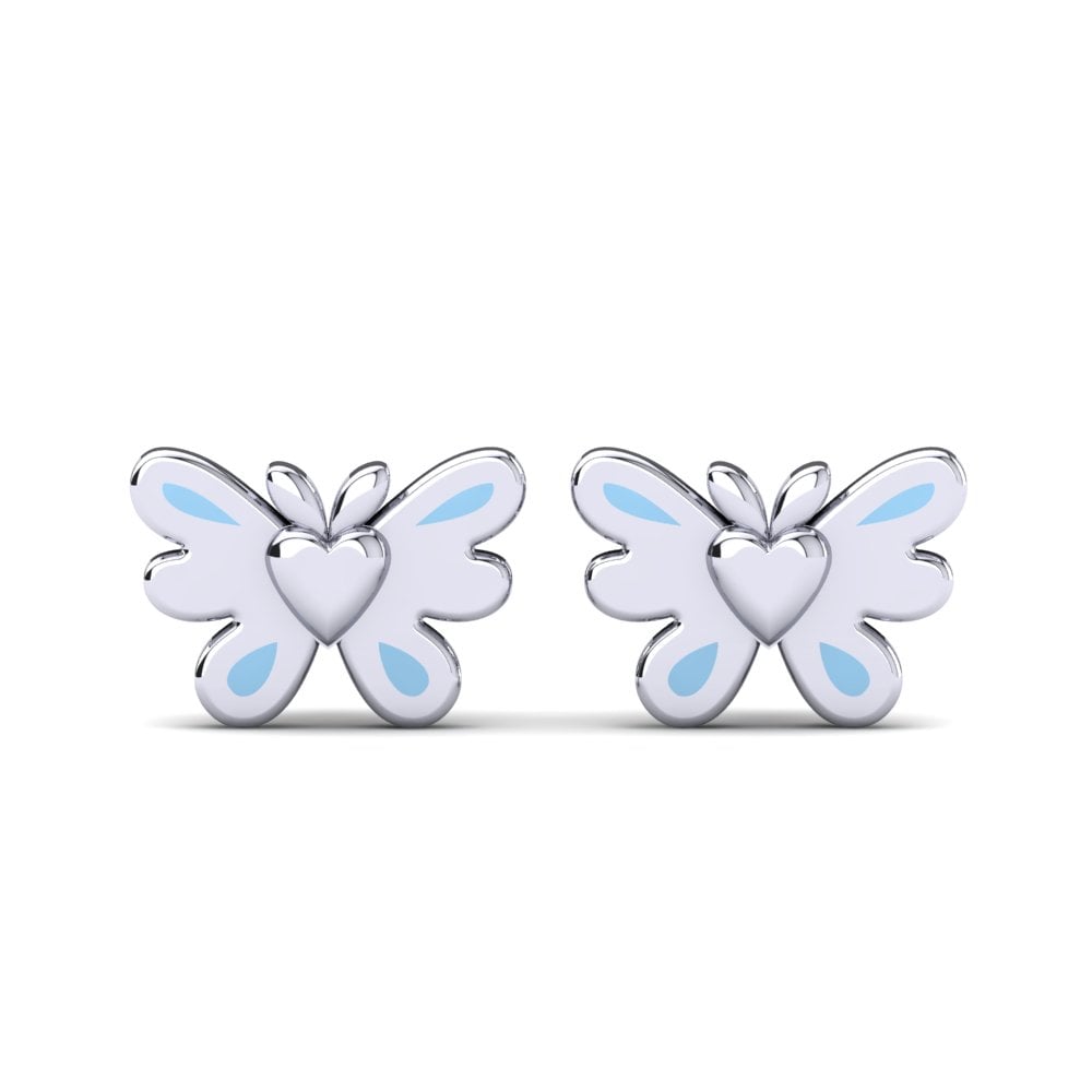 9k White Gold Kid's Earring Canele