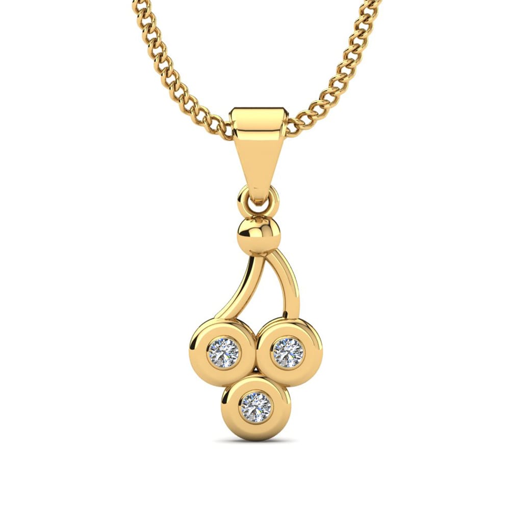 Symbols Kids Necklaces GLAMIRA Pendant Ecmel 585 Yellow Gold Diamond