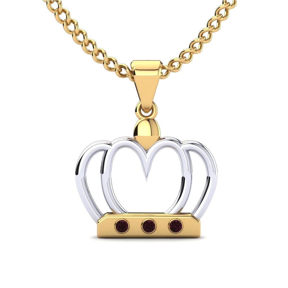 18k Oro Amarillo/Blanco Granate Colgante para Niño Usoa