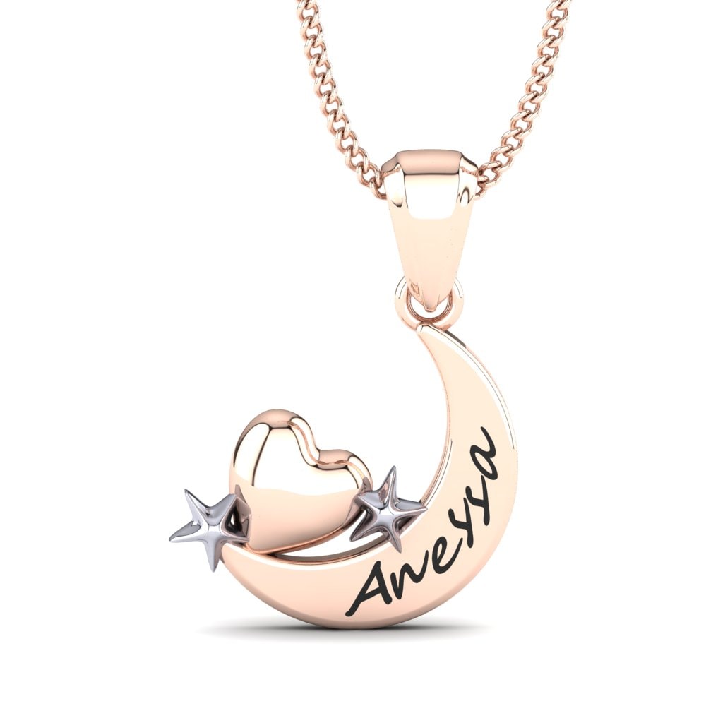 Initial & Name Kids Necklaces Pendant Sansa 585 Rose & White Gold