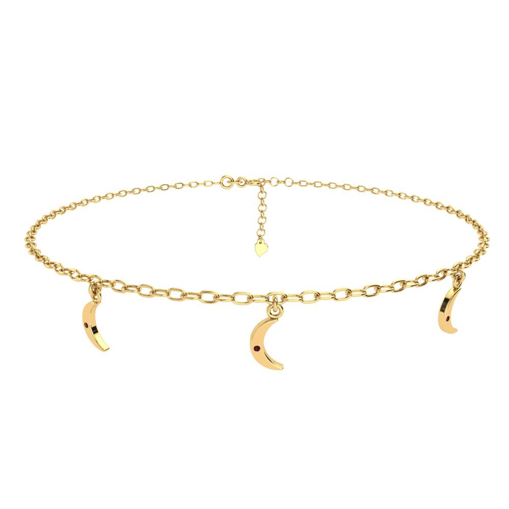 14ct Yellow Gold Garnet Women's Anklet Kailan
