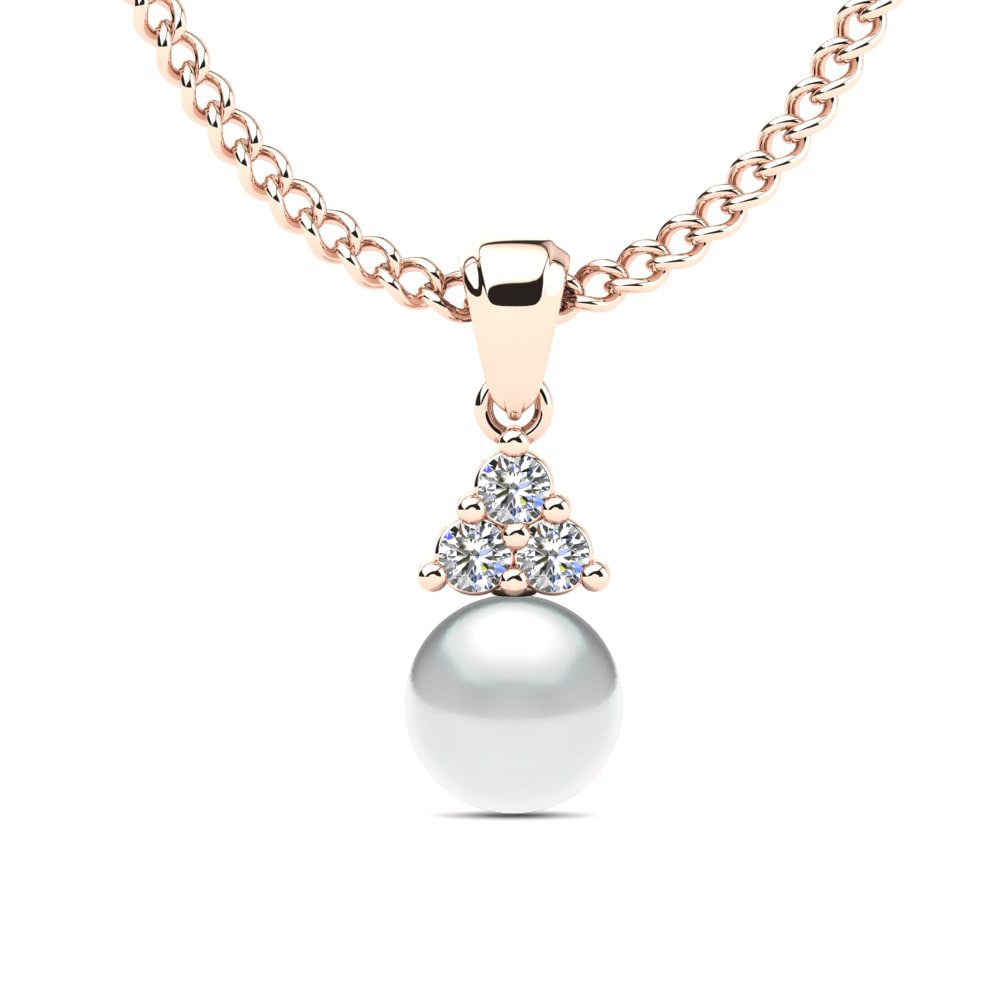 9ct Rose Gold Diamond Women's Pendant Kamoore Ø6 mm
