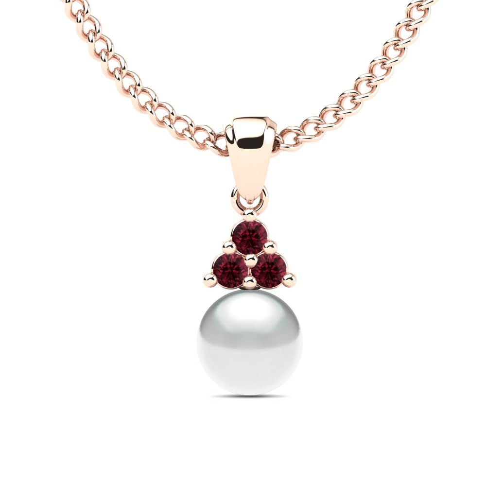 14ct Rose Gold Garnet Women's Pendant Kamoore Ø6 mm