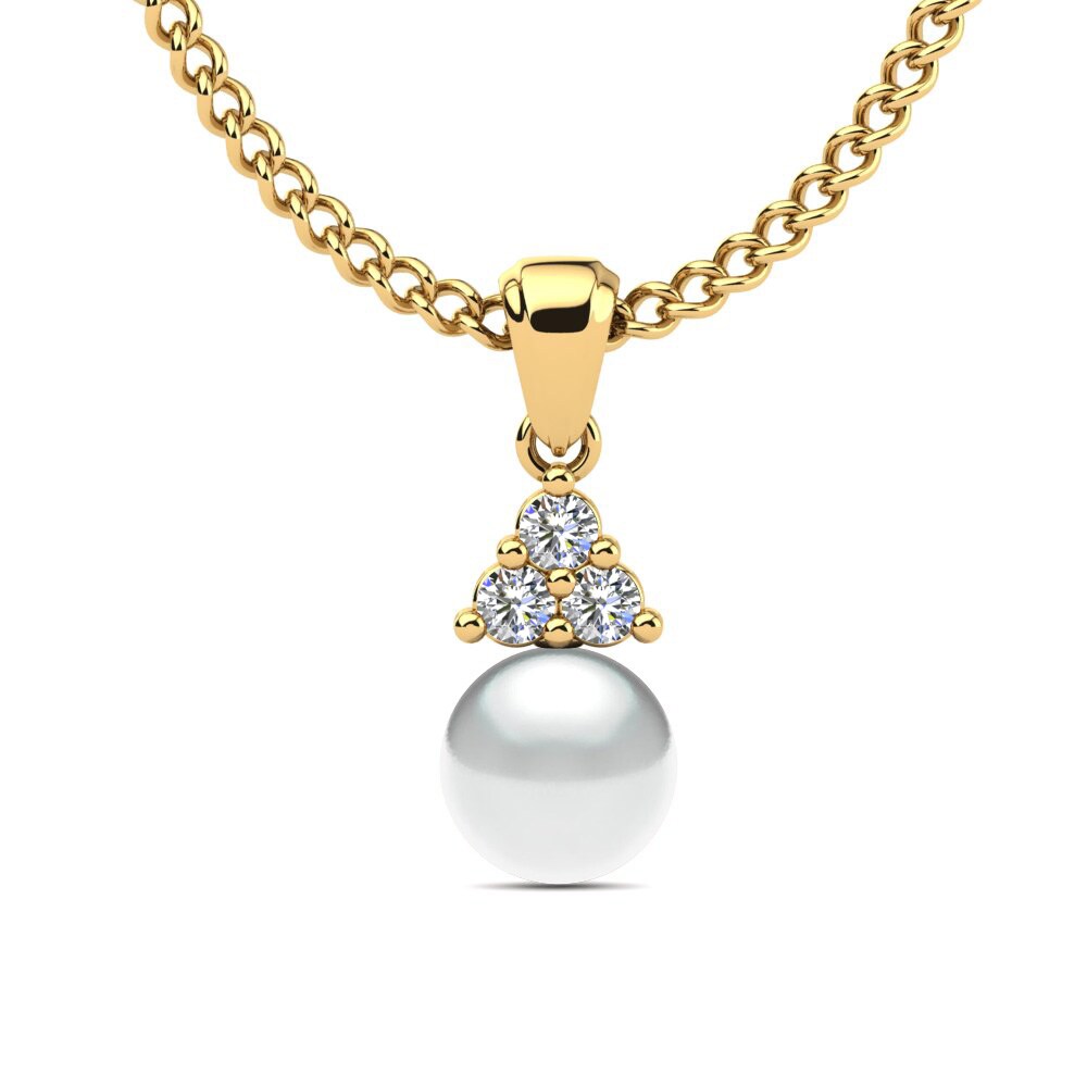Gelbgold 750 Labor-gezüchteter Diamant Damen anhänger Kamoore Ø6 mm
