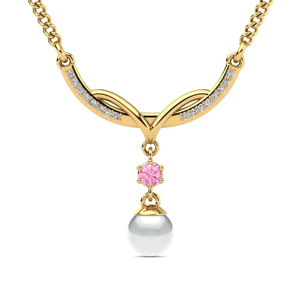 Pembe Safir Kadın Kolye Kanasia Ø6 mm