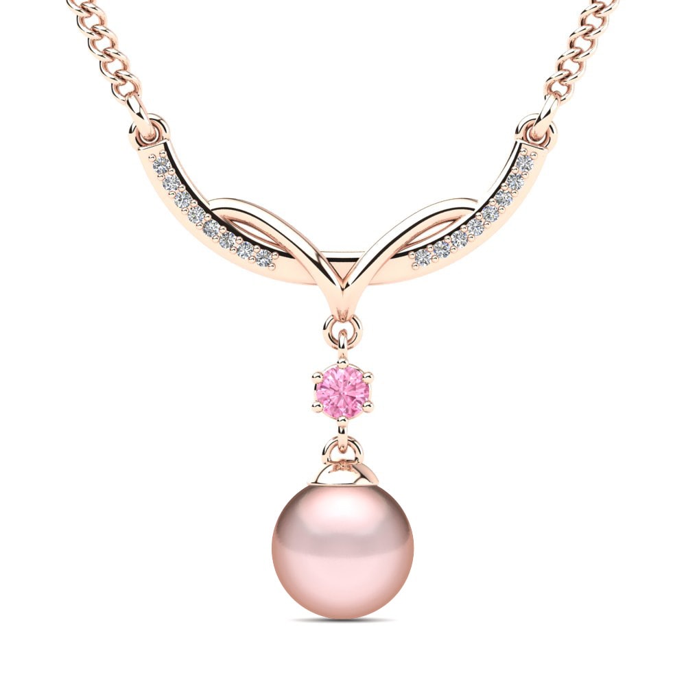 Pembe Safir Kadın Kolye Kanasia Ø8 mm