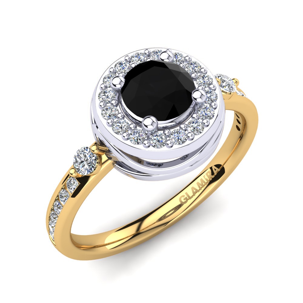 18k Oro Amarillo & Blanco Anillo de compromiso Karpathos