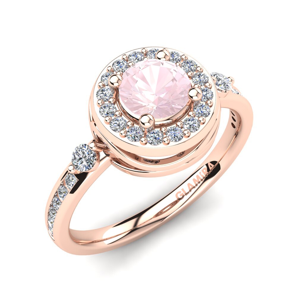 9k Rose Gold Rose Quartz Engagement Ring Karpathos