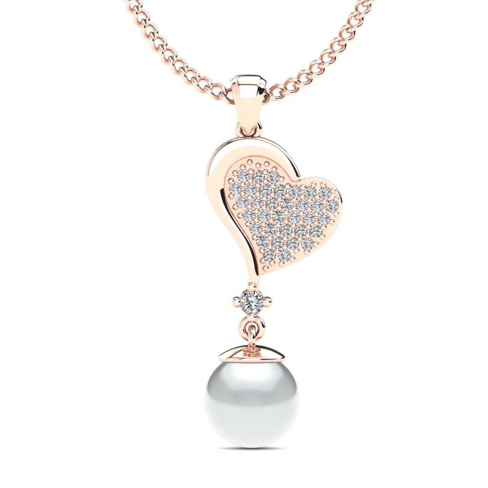 9ct Rose Gold Diamond Women's Pendant Katelind Ø8 mm