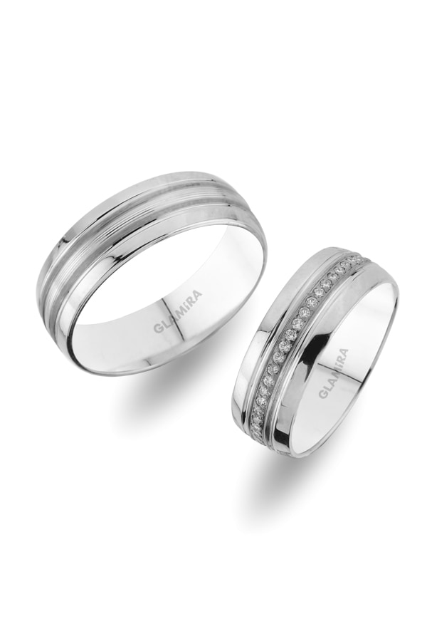 9k White Gold Wedding Ring Embrace Journey