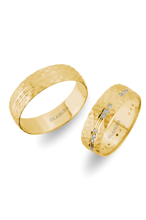 Or Jaune 18k Bague de Mariage Pure Well