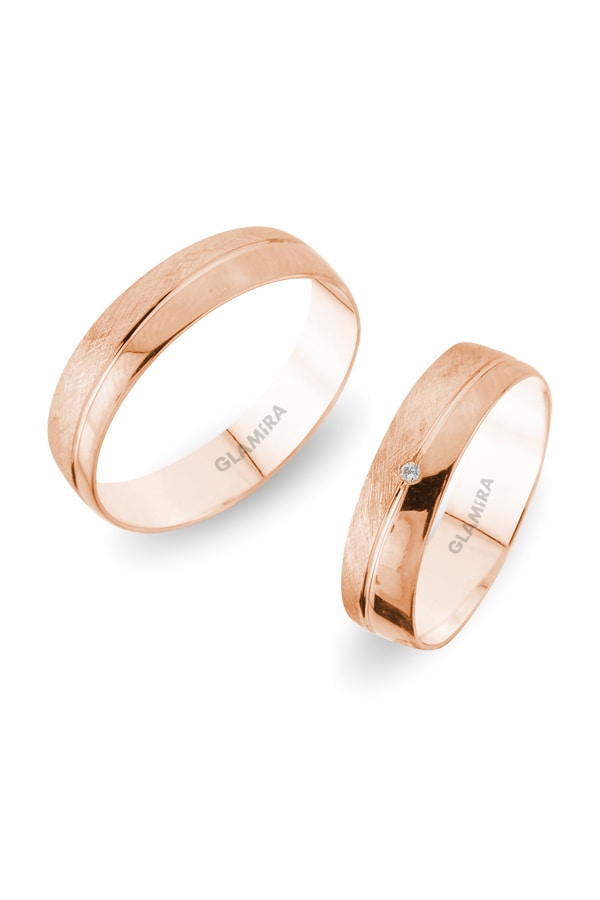 Or rose 14k Diamant Bague de Mariage Pure Beatrice