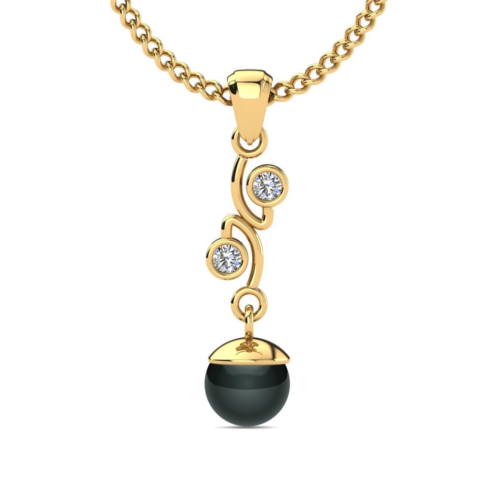 Gelbgold 750 Labor-gezüchteter Diamant Damen anhänger Lecorria Ø6 mm