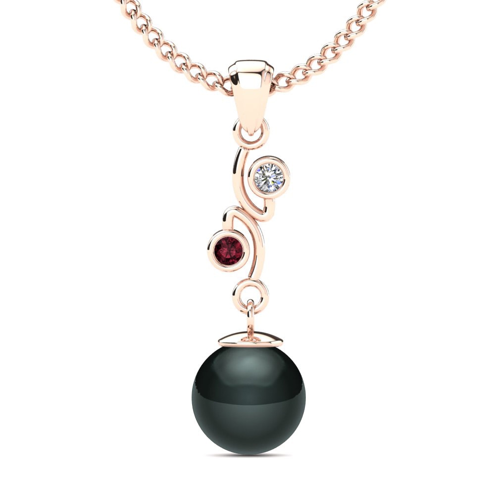 14ct Rose Gold Garnet Women's Pendant Lecorria Ø8 mm