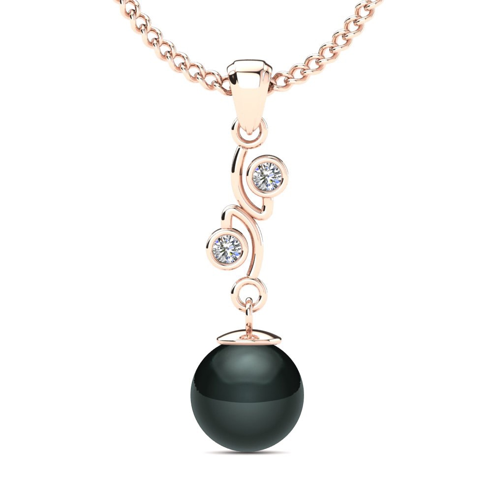 Rotgold 750 Moissanit Damen anhänger Lecorria Ø8 mm