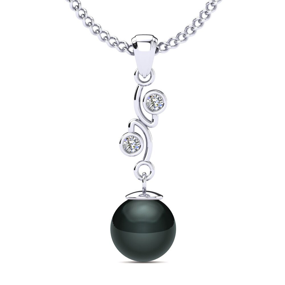 Weißgold 750 Moissanit Damen anhänger Lecorria Ø8 mm