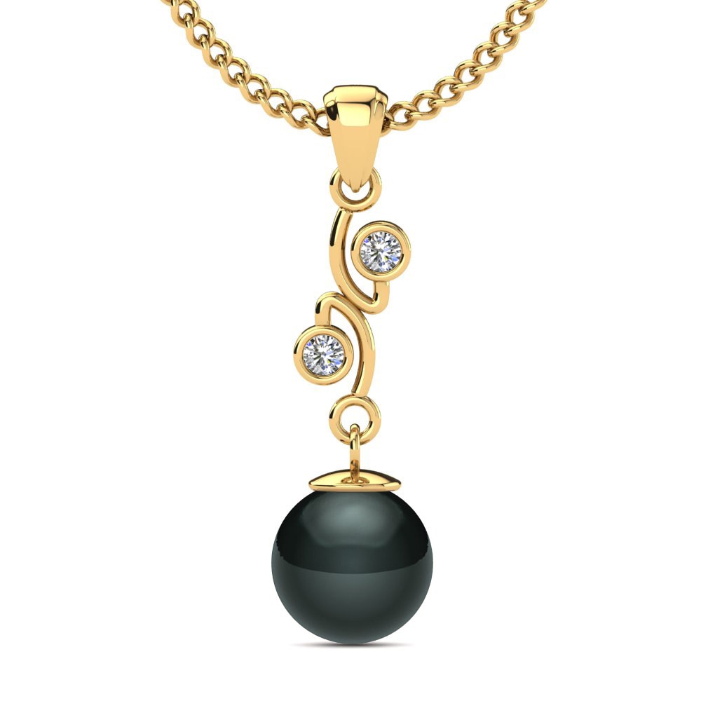 Gelbgold 750 Moissanit Damen anhänger Lecorria Ø8 mm