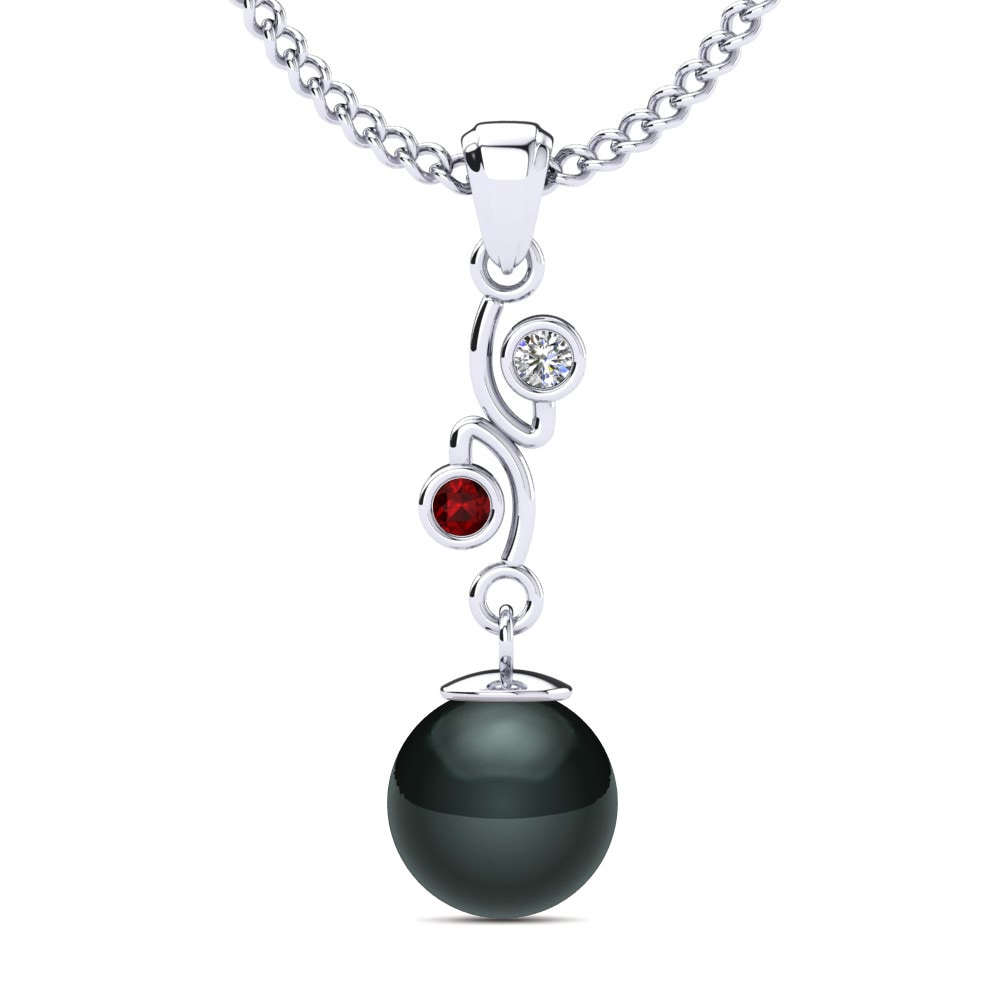 950 Palladium Red Zirconia Women's Pendant Lecorria Ø8 mm